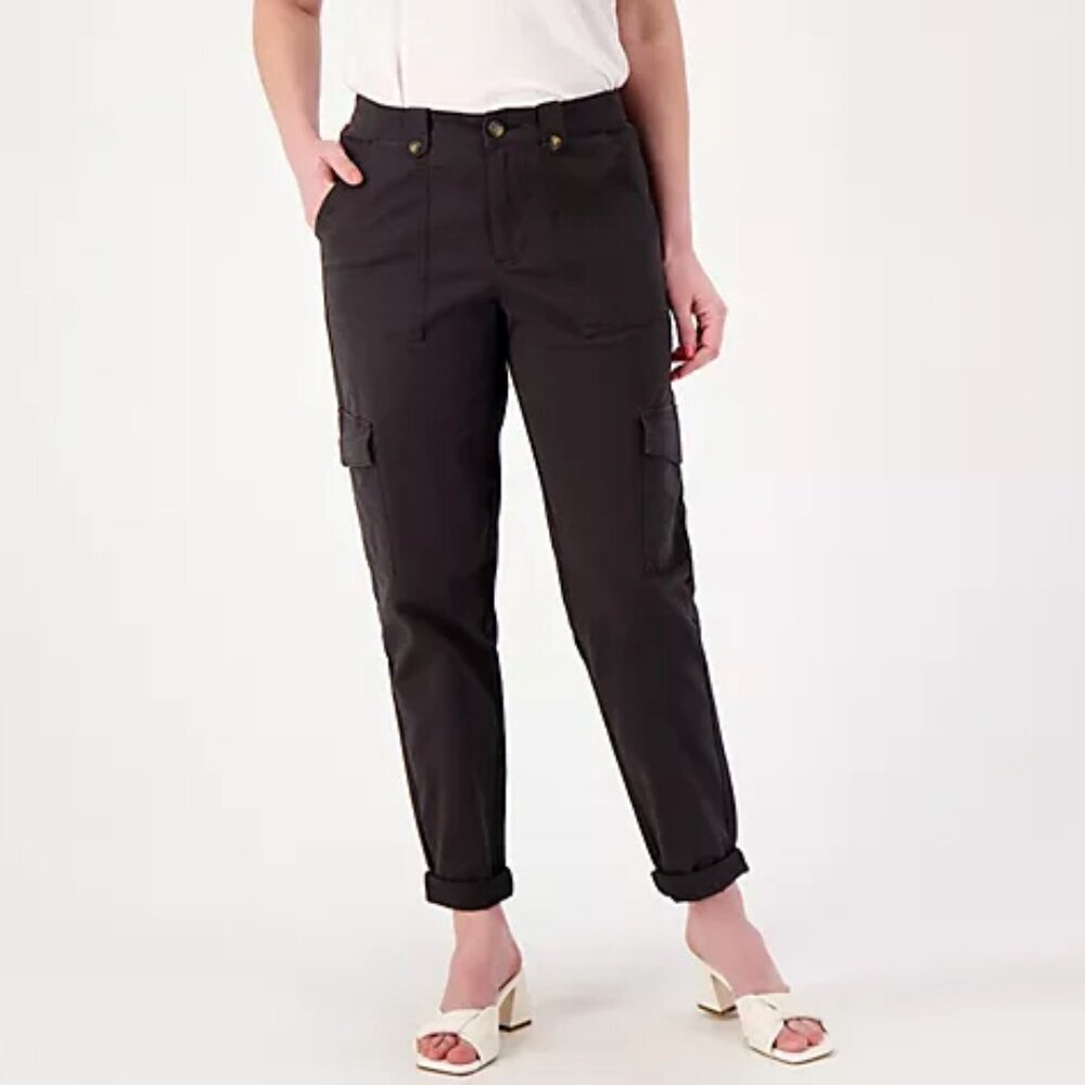 Candace Cameron Washed Black Bure Regular Utility Pants